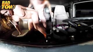 Up the ass of the driver and passenger shot a camera in the car