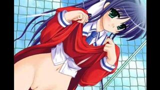 A close-up shot of a girl with big boobs and a smoothly shaved pussy