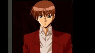 Hentai girl with big eyes is a professional in blowing dicks, even for cartoon characters