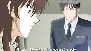 Hentai girl with big eyes is a professional in blowing dicks, even for cartoon characters
