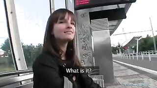 Brunette is fucking with strangers in the park to get money