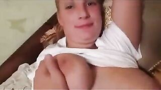 Pregnant boobs dumped on the photographer's table in a steamy homemade scene