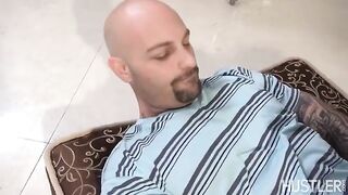 A puffy-nippled nurse with big natural boobs assists a patient in need