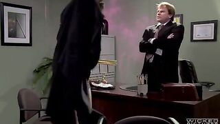 The boss compelled his subordinate to engage in intimate acts on the table