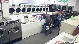 A man fucks cute babe Dillion Harper in the laundry room - Eporn