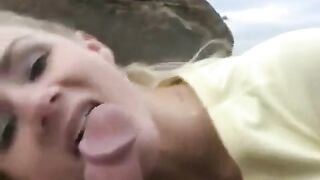 The girl got a dessert from sperm on the face after sex