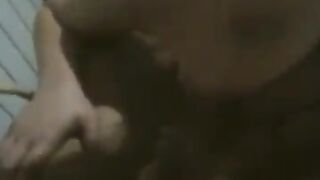 Busty BBW shakes her ass while dancing naked at home