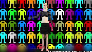 A sexy blondie is dancing on the strip in front of guys