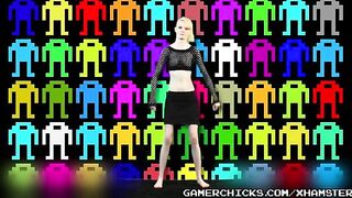 A sexy blondie is dancing on the strip in front of guys