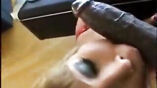 Black beauties get their tight pussies stuffed with BBCs in a hot threesome