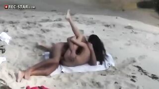 Real hidden shooting on the beach with some spicy action captured unexpectedly