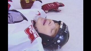 The hockey fan gave the player her ass to play with during the game