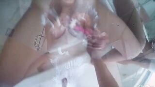 I came to the shower and found Karter Foxx giving a blowjob. What a surprise!