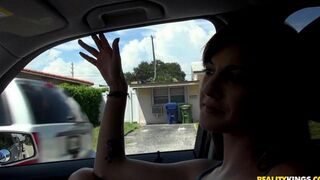 Skinny babe got fucked by a pickuper right in his car