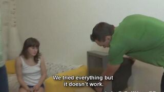 Pervert guy fucked his stepsister on the couch