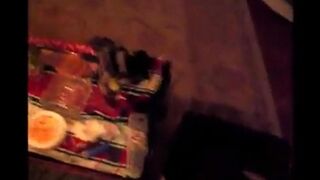 A drunk girl was messing around in the trash, getting wild
