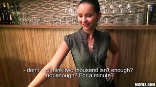 A girl is fucking with her beautiful bartender friend in POV style