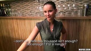 A girl is fucking with her beautiful bartender friend in POV style