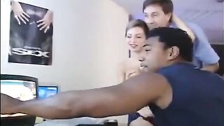 Two guys fucked pretty babe with nice body and ass