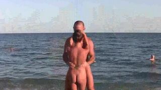 Nude gymnastics on the beach with a hot girl in HD
