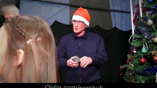 An old couple in the crowd fucked a hot Snow Maiden