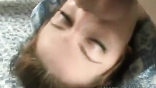 A man taught a lesson in deep blowjob to the young girl