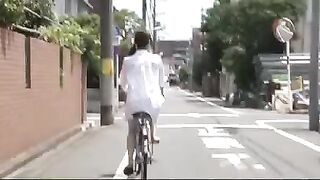 A Japanese girl was fucked by her boyfriend in a steamy scene