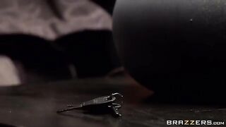 A girl is tied up and fucked on the bed