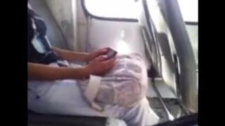A handsome guy masturbates his dick while the pretty babe is looking