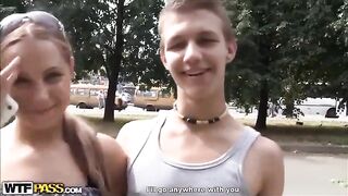 Two pretty girls got their pussies licked by a guy