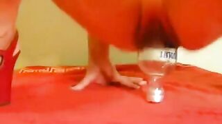 Fisting with a bottle and large dildo is the best combination
