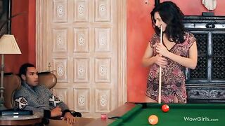 The guy made a cunnilingus for his girlfriend, a gorgeous brunette