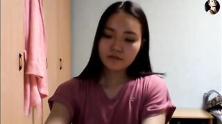 A Kazakh girl gets fucked during a Skype call