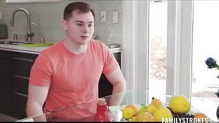 The girl was fucked in her hole by her half-brother as a fan