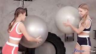 The sweetest pussy licking with gentle lesbians in the gym