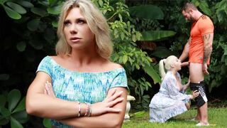 A blonde in a soccer ball theme got fucked on the streets