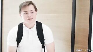 A hairy chick named Mila has sex and gets cum on her face