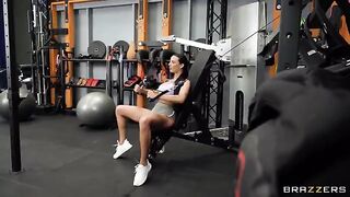 The girl is too excited to play sports so she is scissoring with her coach