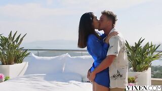 Crash a party and get fucked by sexy brunettes outdoors