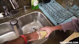 A man comes home to his wife and is rewarded with sex