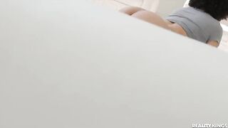 Spying on the yoga roommates with bubble butts to fuck them both