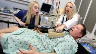 A hot hospital scene with a nurse and a couple getting it on hard