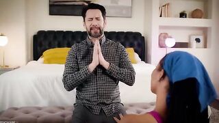Stepdad caught Kira Noir in a private yoga moment, things got steamy