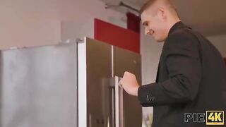 The guy made cumshot on the boobs of his girlfriend