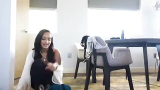 An angelic sinner girl in a sexy bikini takes on the devil