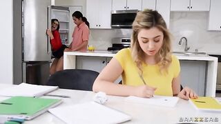 Unforgettable threesome with big natural tits action