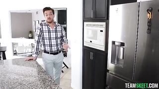 The guy licks chocolate cunnels of a sexy girl with his tongue