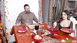 The girl brought her lips to the guy’s cock, as if bringing a dish to the table