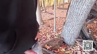 A hot girl is walking in the park and meets a guy