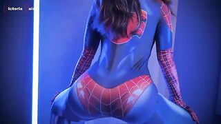 A girl in latex cosplay, inspired by Spider-Man No Way Home XXX Parody, part 1